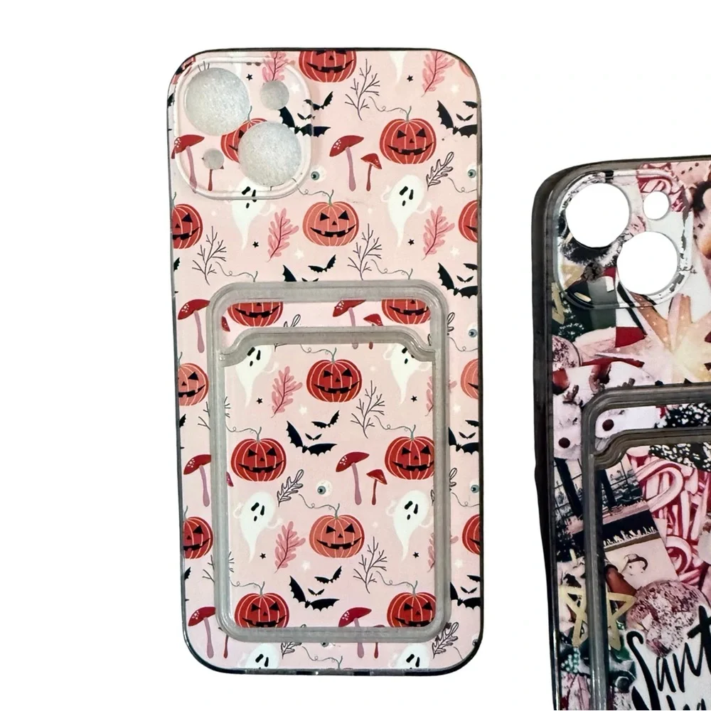 iPhone 14 + Lot 2Magnet‎ & Wallet Cases Screen Protector Halloween Christmas